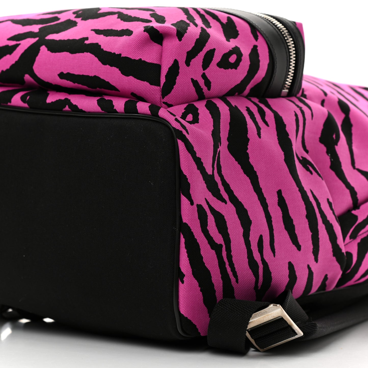 Canvas Zebra Print City Backpack Pink Black