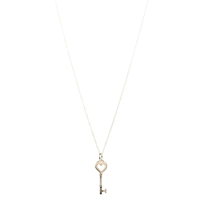 Tiffany 18K Yellow Gold Mini Heart Key Pendant Necklace 1 of 8
