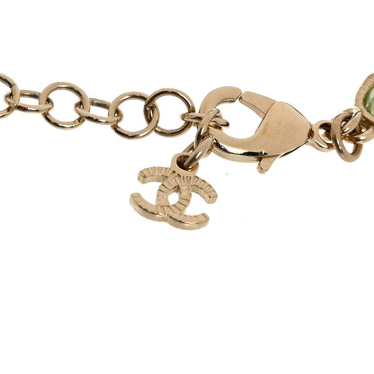 Chanel Metal Glass Crystal Strass Pearl CC Chain Bracelet Gold Multicolor Pearly White 3 of 4