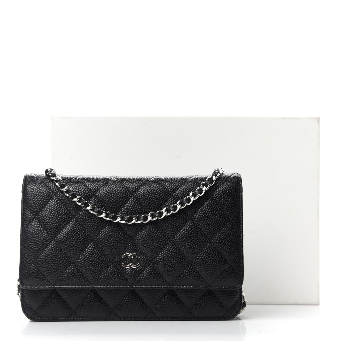 Caviar Quilted Wallet On Chain WOC Black