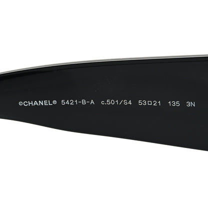 Chanel Acetate Strass Rectangle Sunglasses 5421B Black 5 of 8
