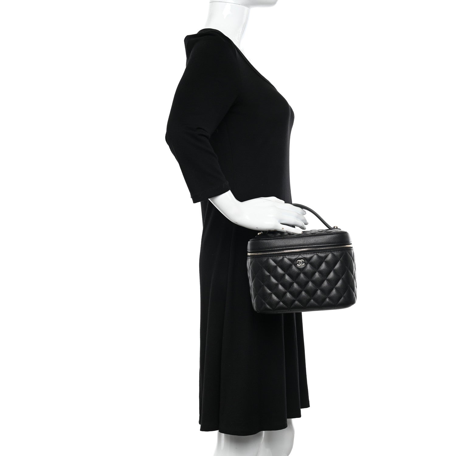 Chanel Caviar Quilted Large Vanity Pouch Black 2 of 13