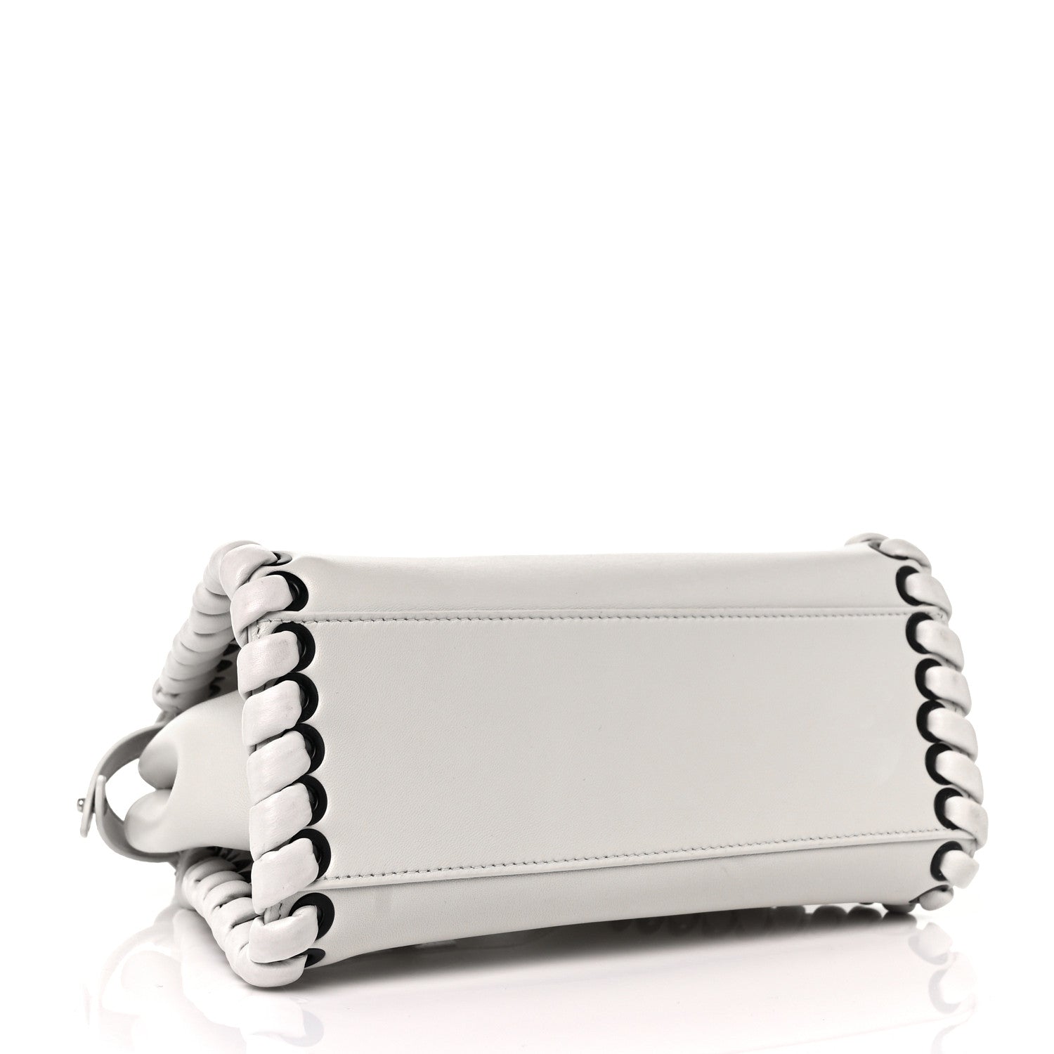 Fendi Nappa Lace Up Mini Peekaboo Iconic Satchel Bianco Carta 4 of 9