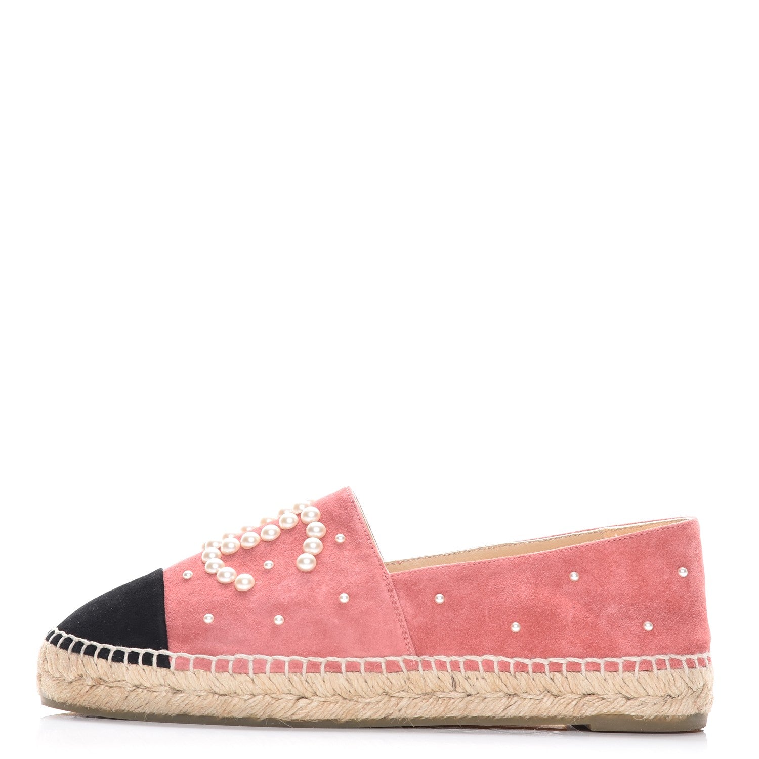 Chanel Suede Pearl CC Espadrilles 39 Pink 1 of 11