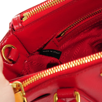 Prada Saffiano Vernice Mini Galleria Double Zip Tote Rosso 13 of 15