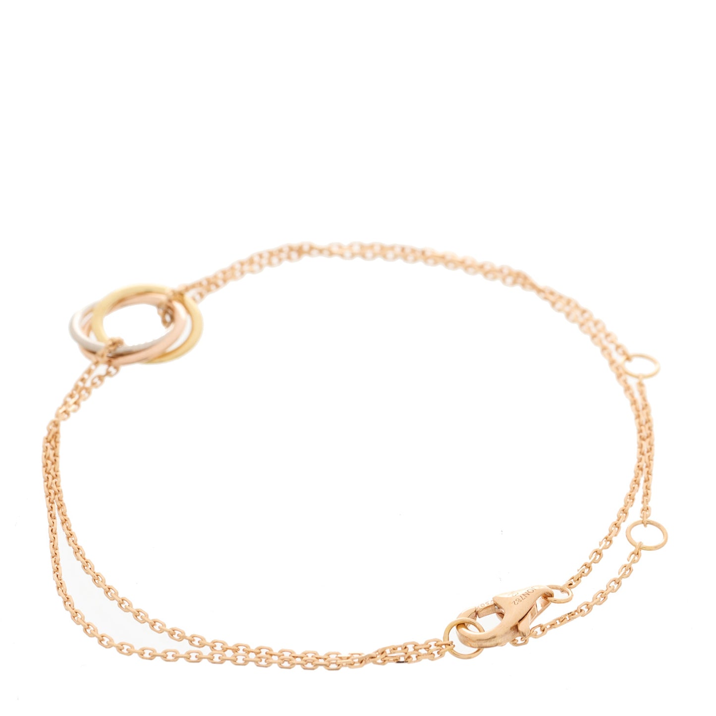 18K Pink Yellow White Gold Trinity Bracelet