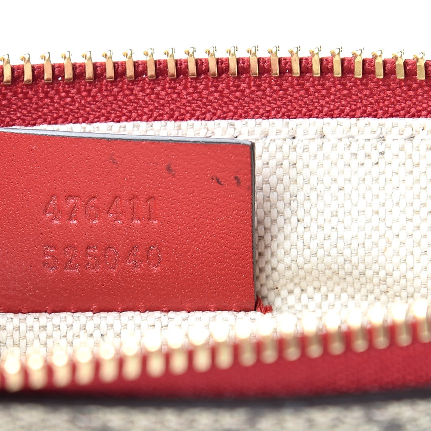 Calfskin GG Supreme Monogram Embroidered Rainbow Love Zip Pouch Red