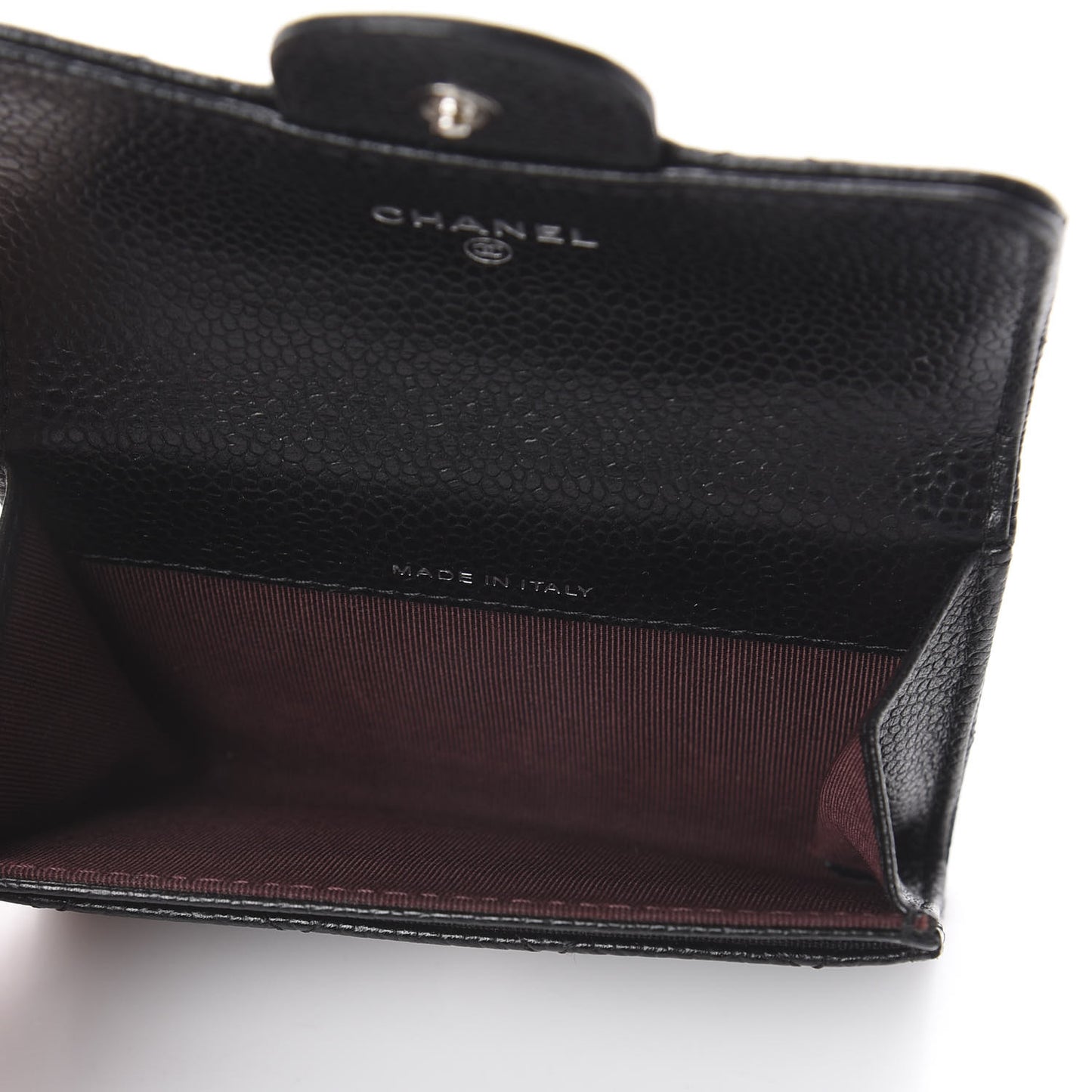 Caviar Quilted Flap Card Holder Black