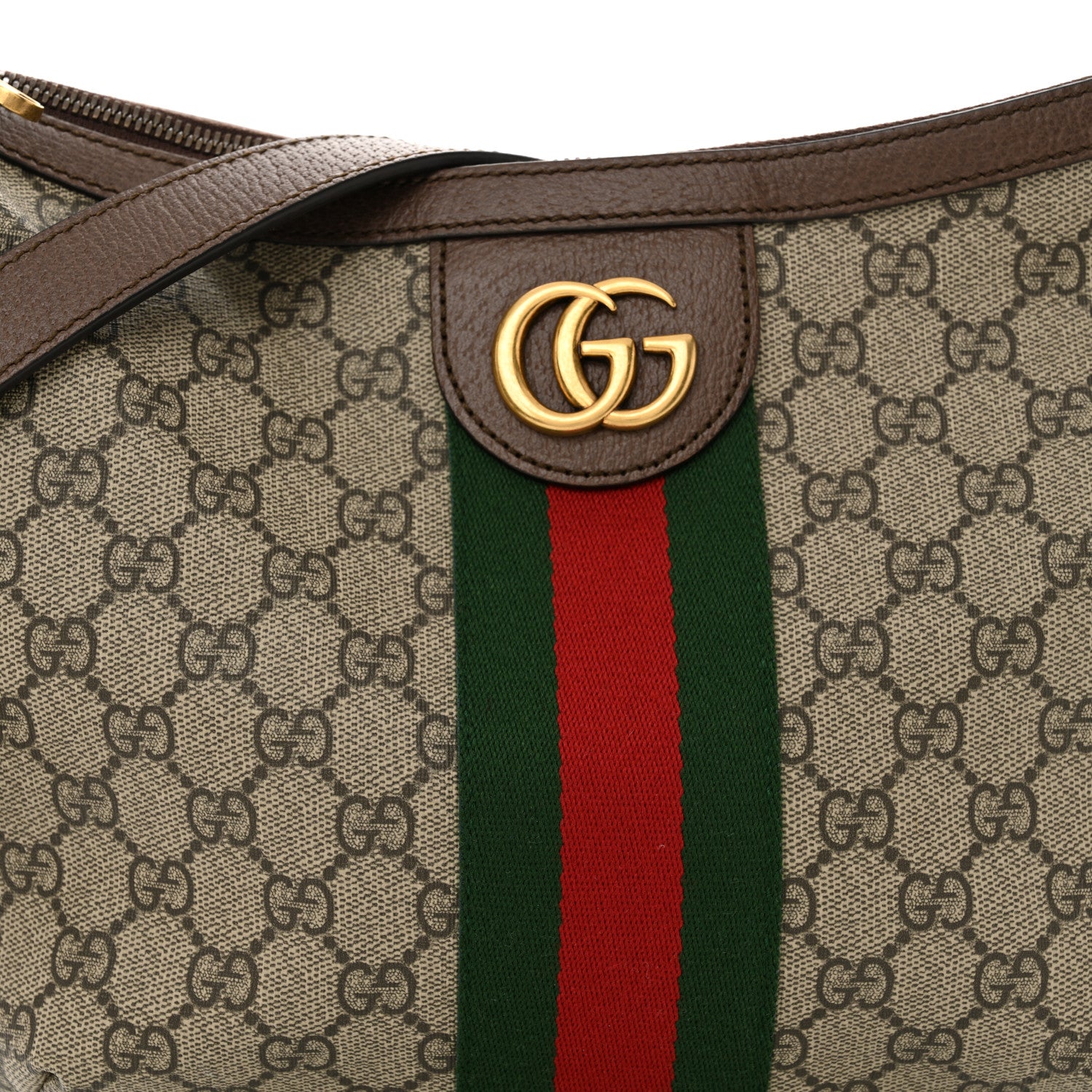Gucci GG Supreme Monogram Web Small Ophidia Half Moon Hobo Brown 8 of 11