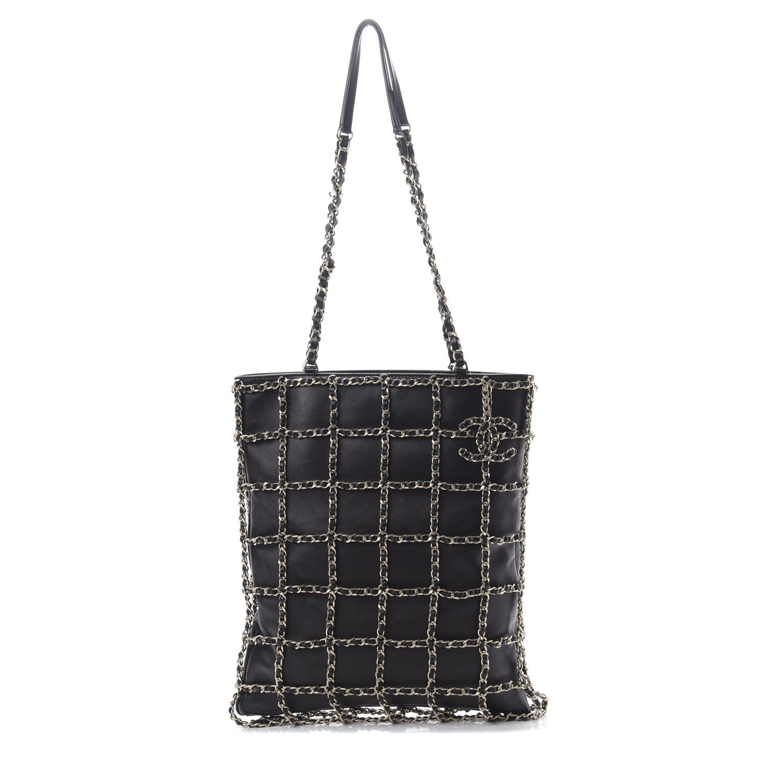 Chanel Lambskin Large Shopping Chain Tote Black 1 of 10