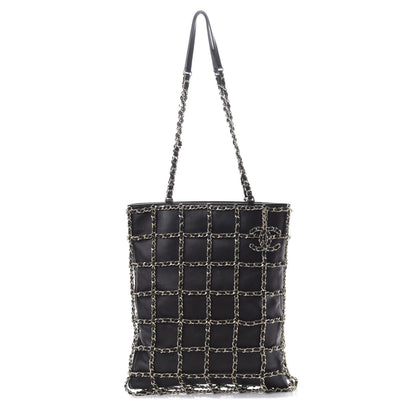 Chanel Lambskin Large Shopping Chain Tote Black 1 of 10