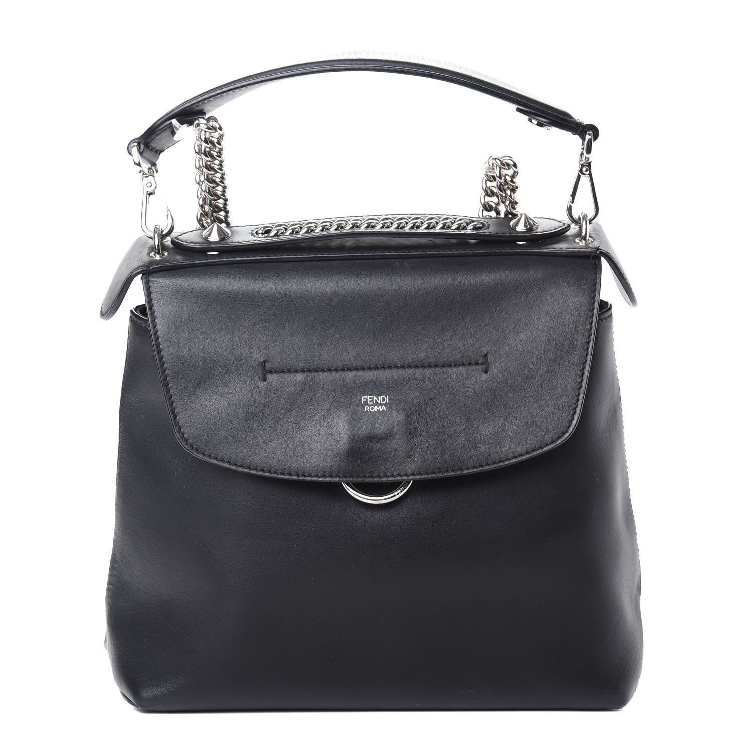 Fendi Vitello Century Opaco Large Back to School Backpack Black 1 of 14