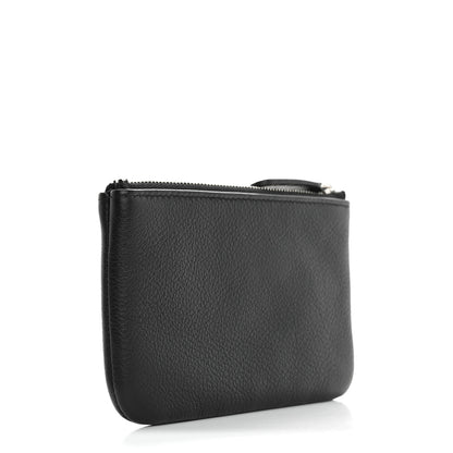Chanel Goatskin Camellia CC Cosmetic Pouch Black 3 of 8