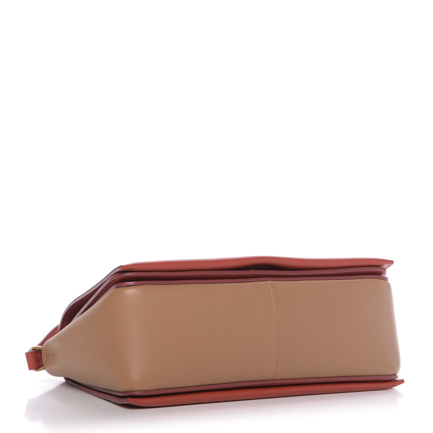 Celine Shiny Smooth Calfskin Medium Frame Shoulder Bag Red Tan 4 of 9