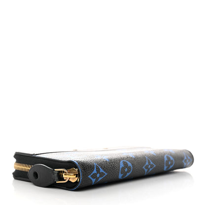 Louis Vuitton Calfskin Colored Monogram Zippy Wallet Blue Black 4 of 7