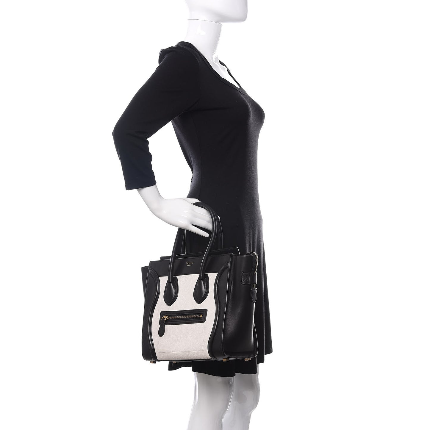 Bullhide Calfskin Micro Bi-Color Luggage Black White