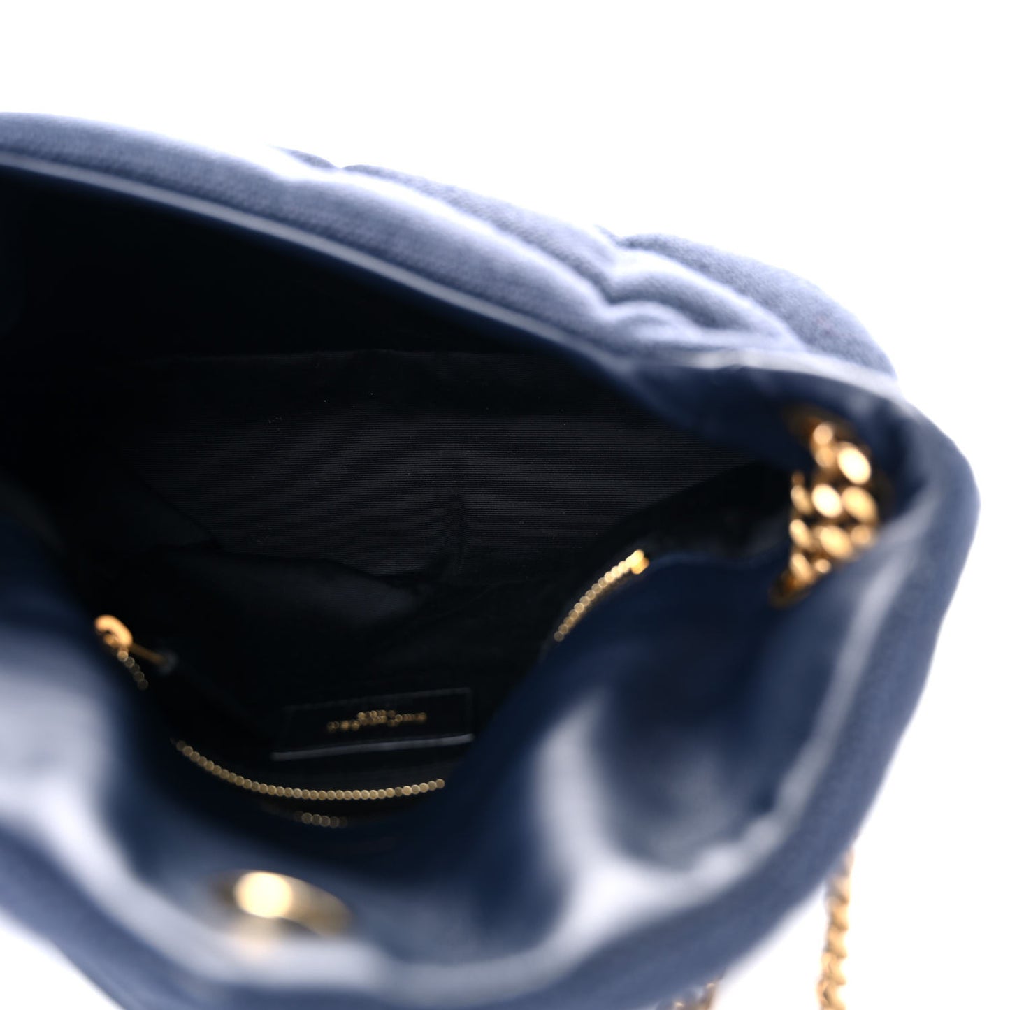 Canvas Quilted Small Loulou Puffer Monogram Chain Satchel Marine