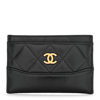 Chanel Aged Calfskin Quilted Gabrielle Card Holder Black 1 of 10