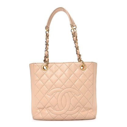Chanel Caviar Quilted Petit Shopping Tote PST Beige Clair 1 of 10
