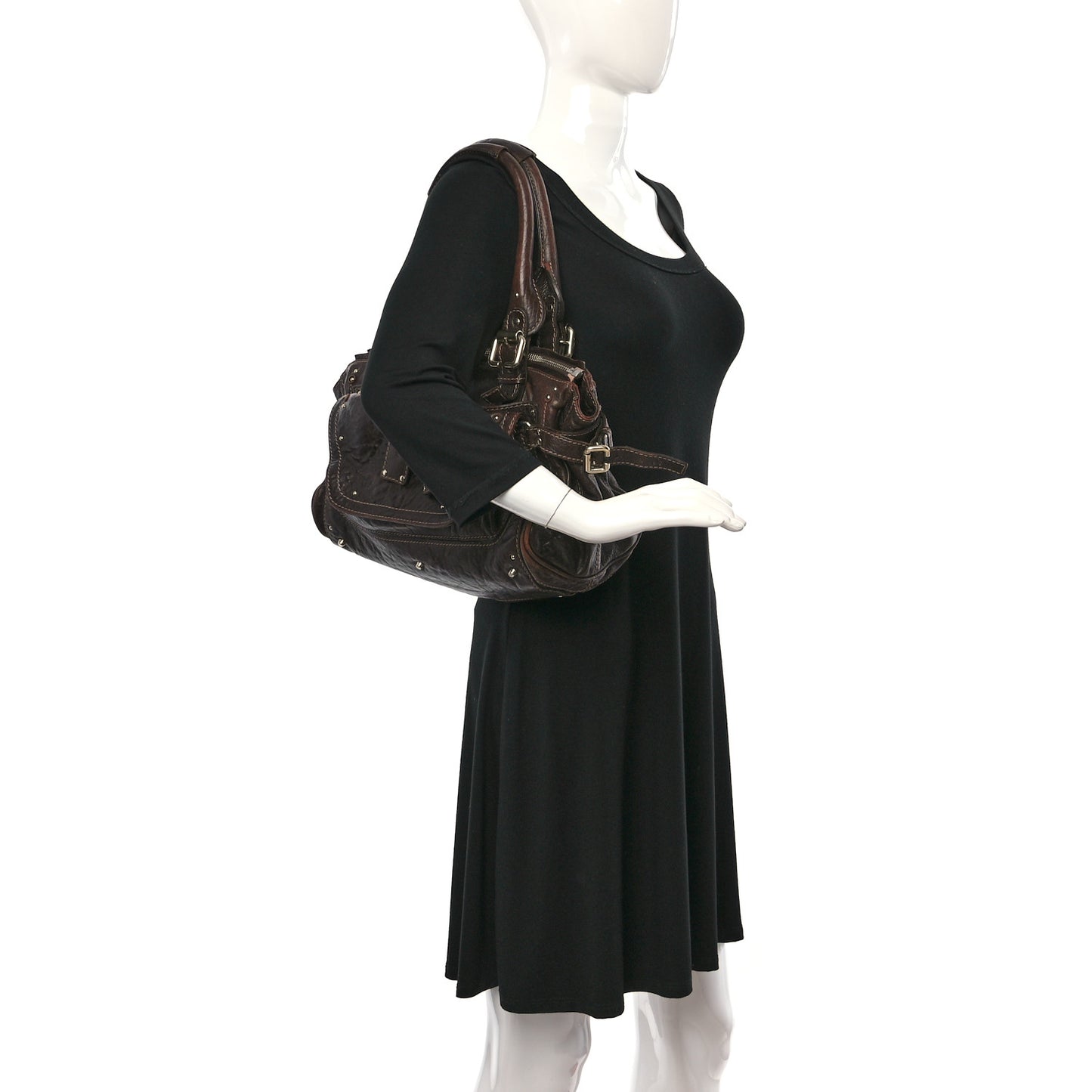 Calfskin Medium Paddington Capsule Satchel Brown