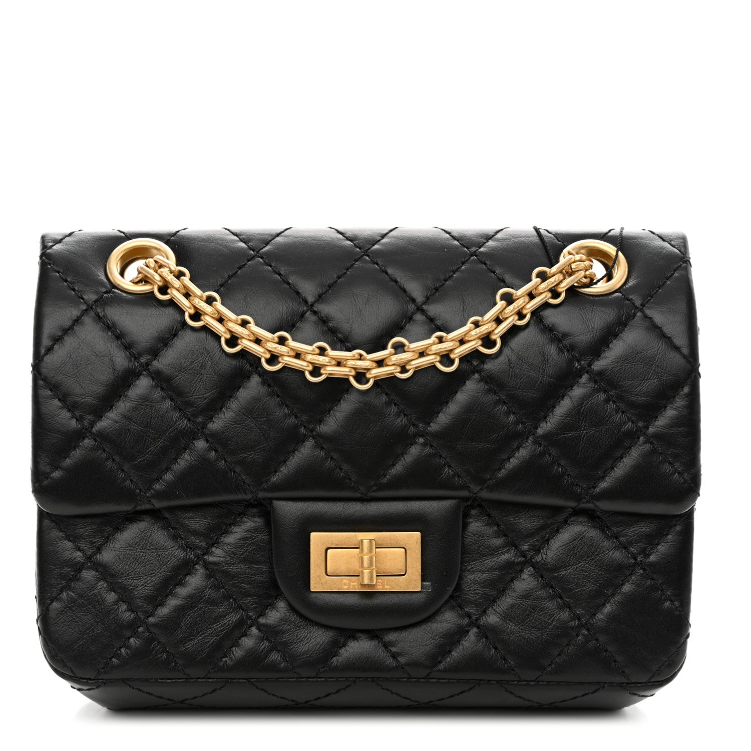 Chanel Aged Calfskin Quilted 2.55 Reissue Mini Flap Black 1 of 12