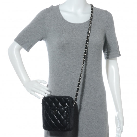 Chanel Lambskin Quilted Small Messenger Bag Black 2 of 7