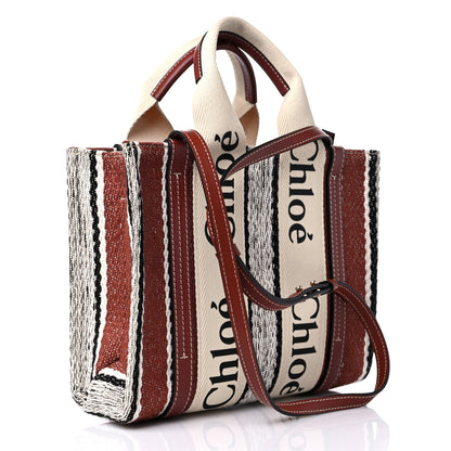 Chloe Cotton Calfskin Small Woody Ribbon Tote Sepia Brown 3 of 14