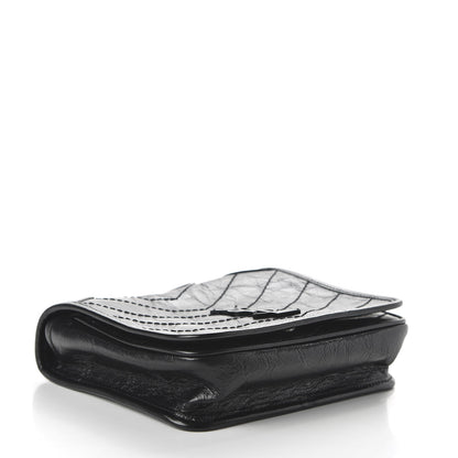 Saint Laurent Crinkled Calfskin Matelasse Monogram Niki Chain Wallet Black 4 of 9