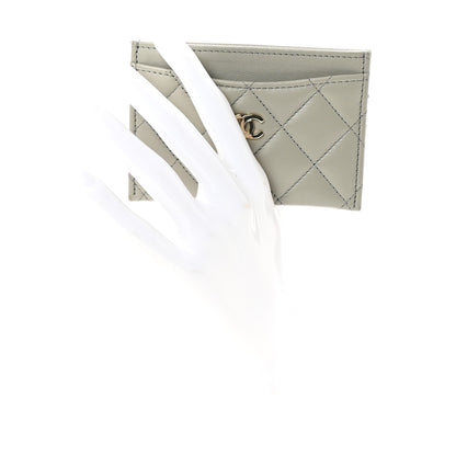 Chanel Lambskin Quilted Card Holder Grey 2 of 9