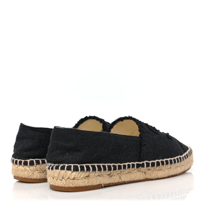 Chanel Linen CC Espadrilles 36 Black 4 of 9