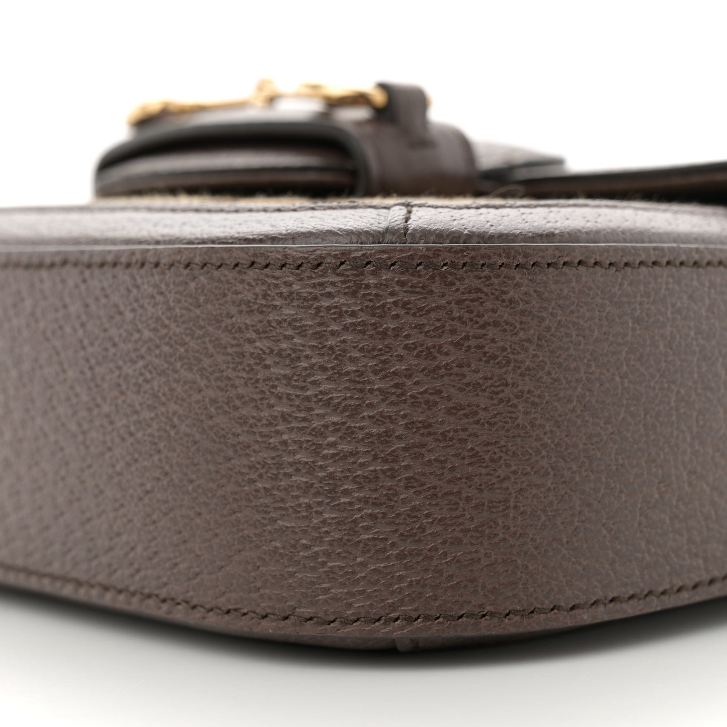 Monogram Jumbo GG Textured Dollar Calfskin Web Mini Horsebit 1955 Shoulder Bag Camel Ebony New Acero