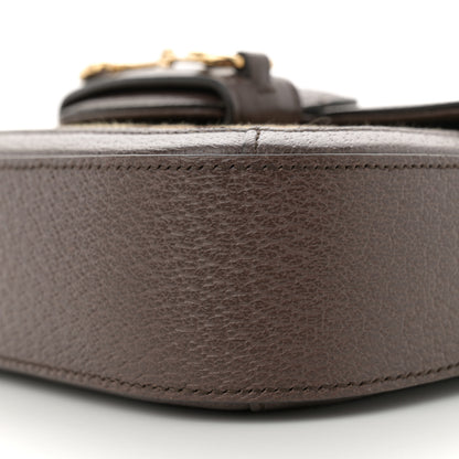 Gucci Monogram Jumbo GG Textured Dollar Calfskin Web Mini Horsebit 1955 Shoulder Bag Camel Ebony New Acero 10 of 12