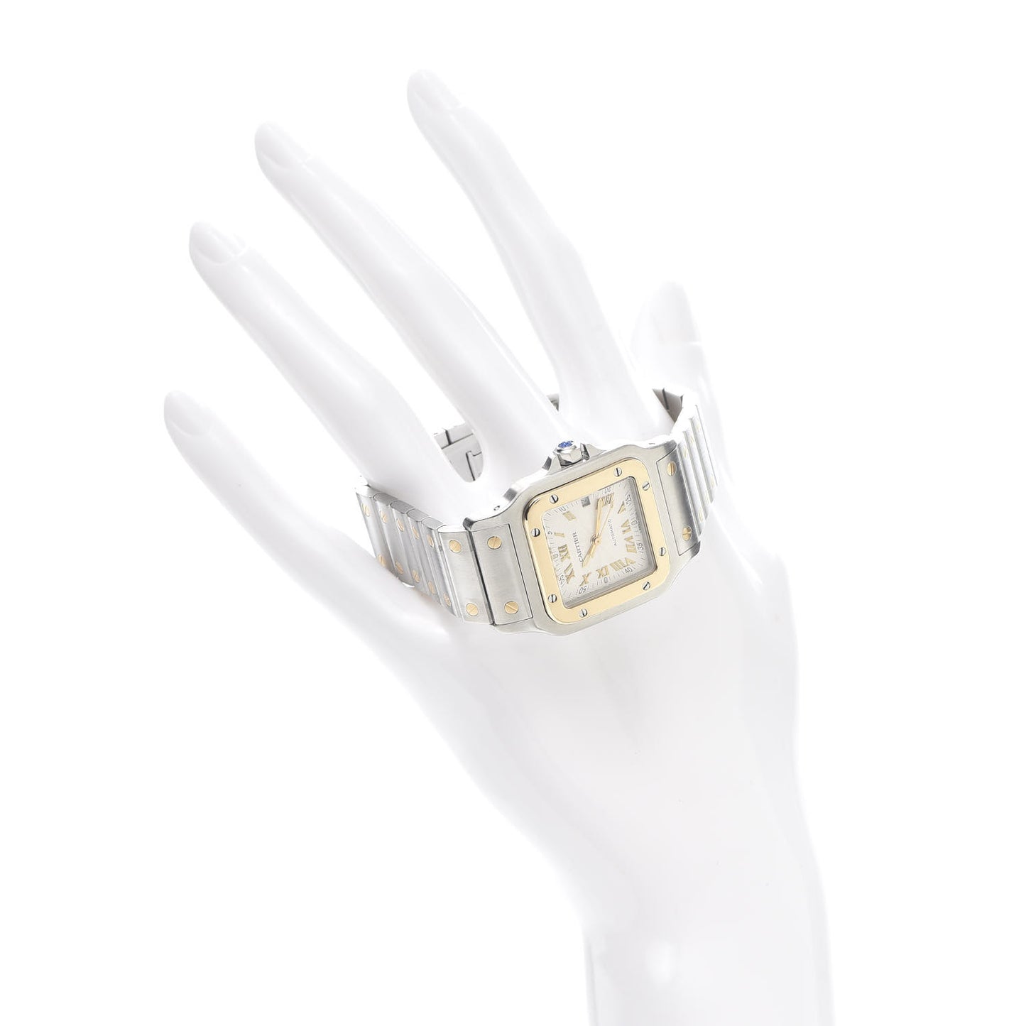 Stainless Steel 18K Yellow Gold 29mm Santos De Cartier Galbee Automatic Watch