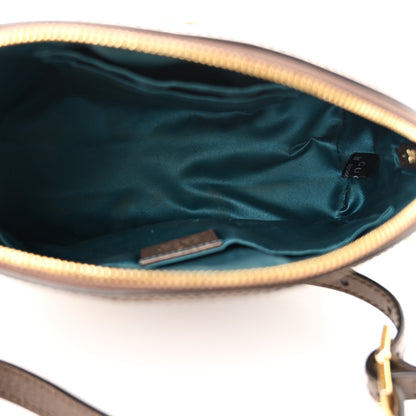 Gucci GG Supreme Monogram Textured Dollar Calfskin Web Small Ophidia Dome Shoulder Bag Beige Ebony New Acero 5 of 12