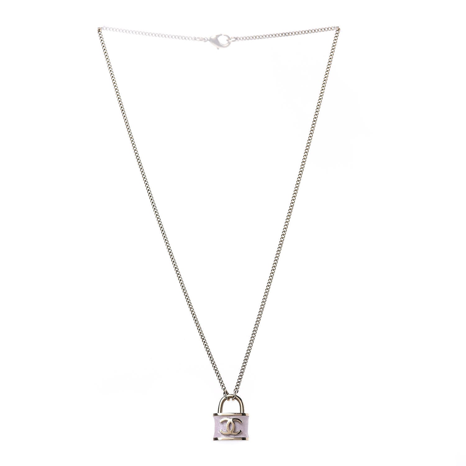 Chanel Resin Lock Necklace Pink 3 of 6
