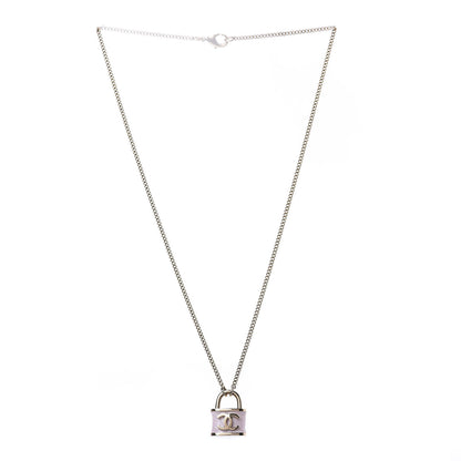 Chanel Resin Lock Necklace Pink 3 of 6
