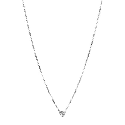 Cartier 18K White Gold Diamond Heart Pendant Necklace 1 of 5