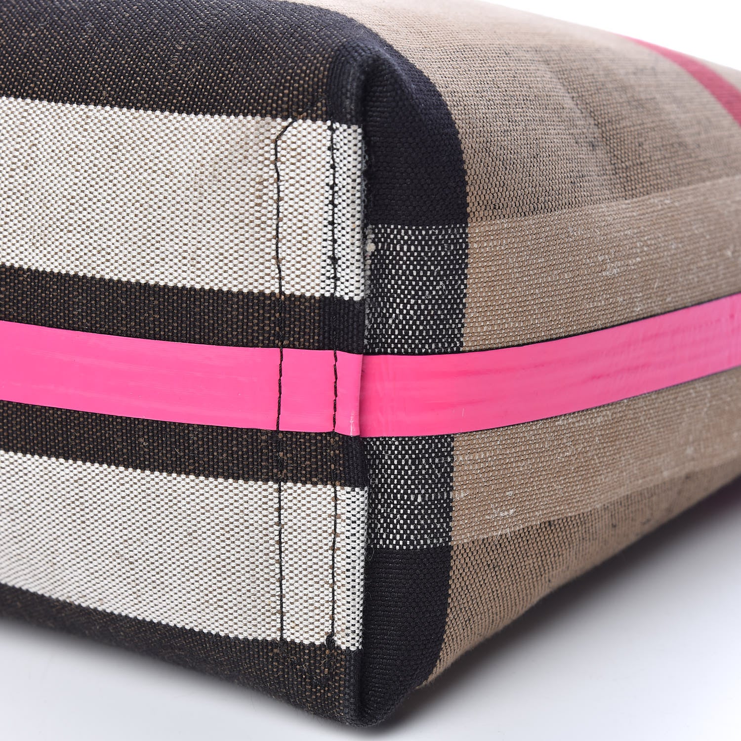Burberry Canvas Mega Check The Giant Reversible Tote Black Neon Pink 12 of 15