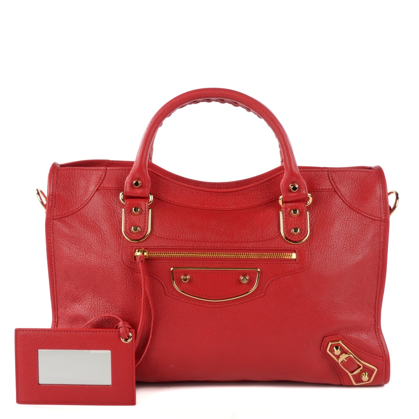 Chevre Gold Metallic Edge Hardware City Rouge Grenade