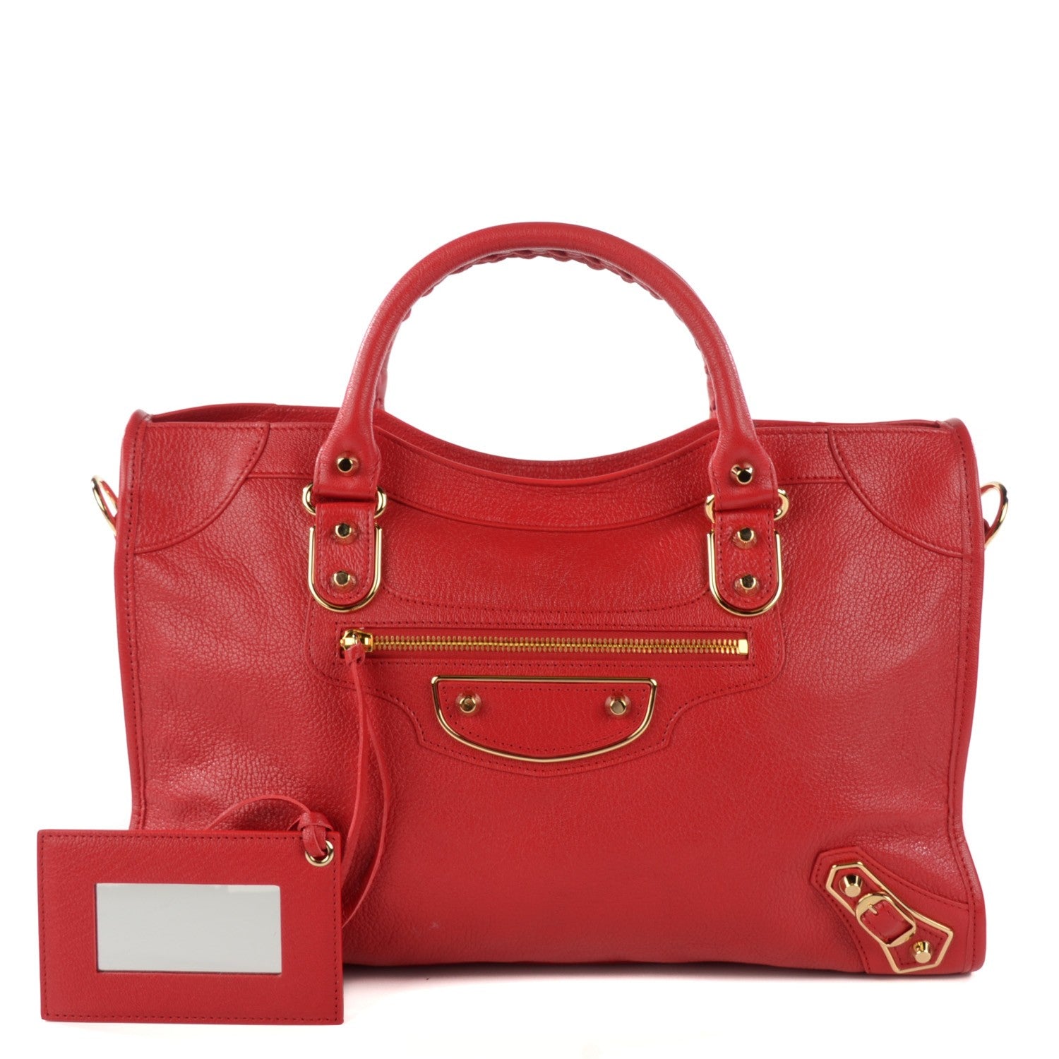 Balenciaga Chevre Gold Metallic Edge Hardware City Rouge Grenade 1 of 13