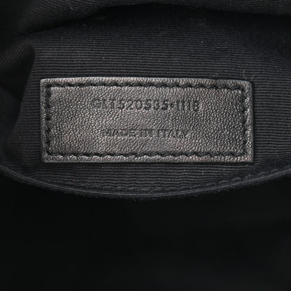 Saint Laurent Calfskin Crocodile Embossed Monogram Lou Camera Bag Black 7 of 10