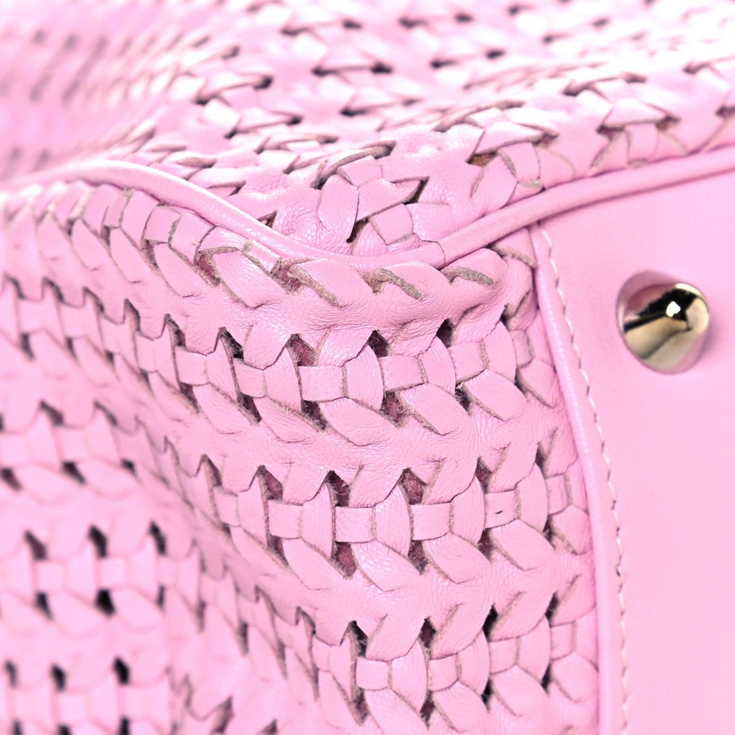 Lambskin Woven Dior Soft Shopping Tote Pink