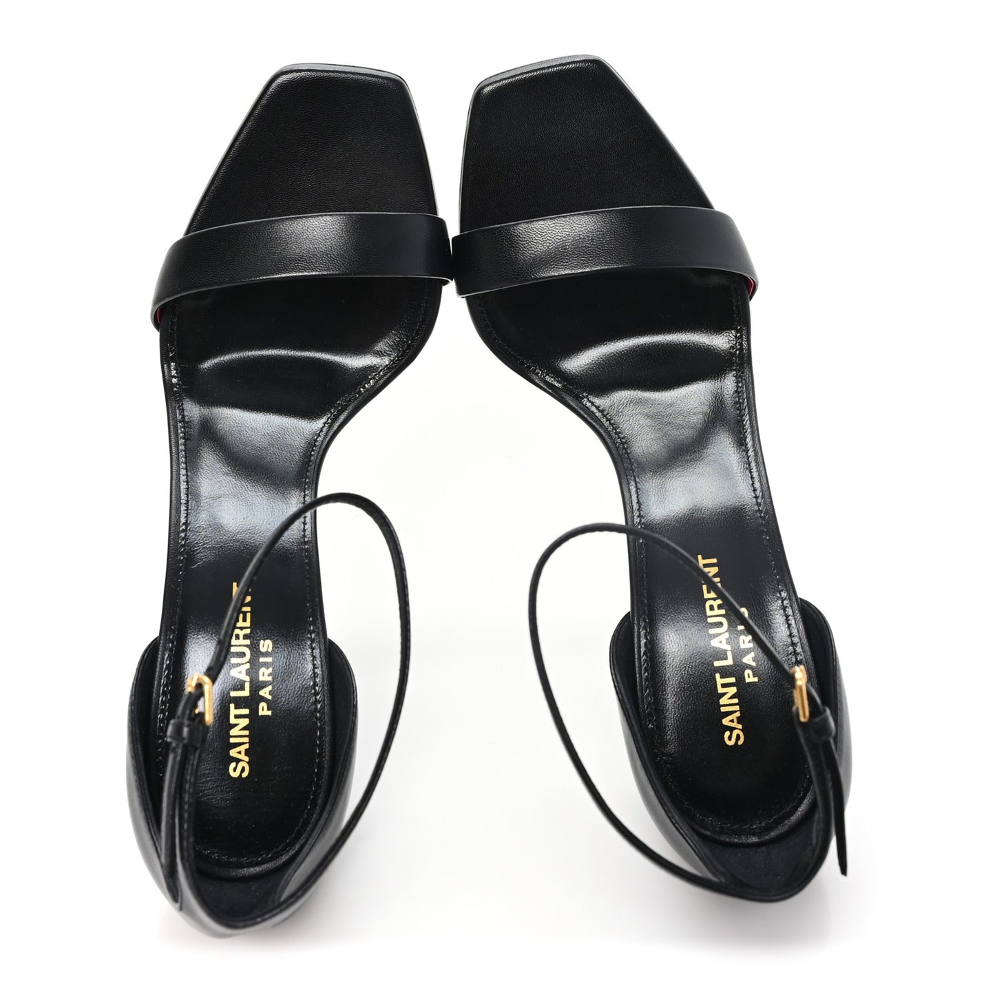 Calfskin Amber 105 Ankle Strap Sandals 40 Black