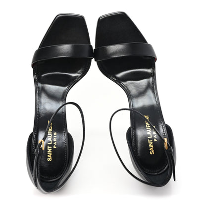 Saint Laurent Calfskin Amber 105 Ankle Strap Sandals 40 Black 2 of 10