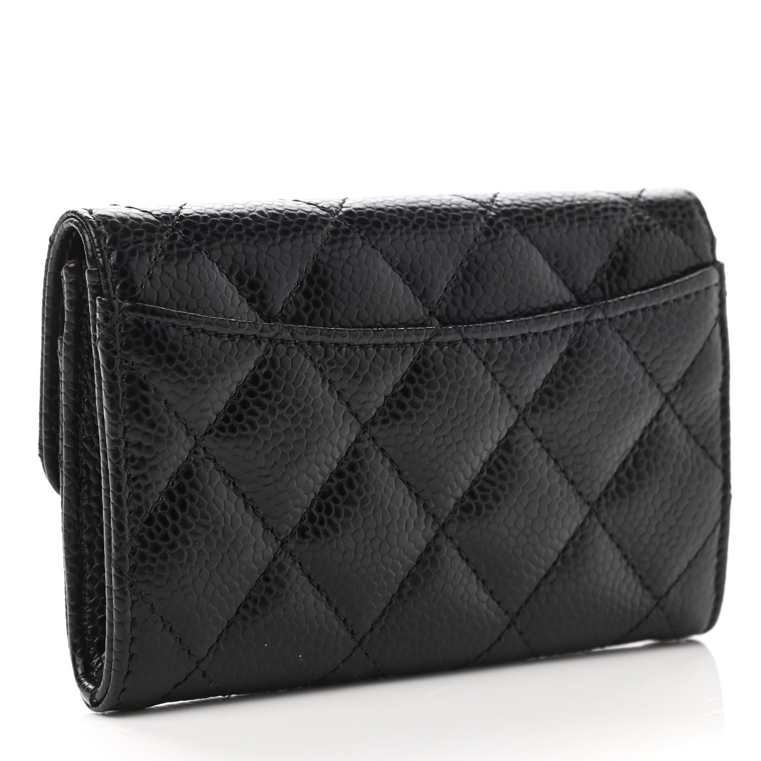 Chanel Caviar Quilted Flap Card Holder Wallet Black 3 of 9