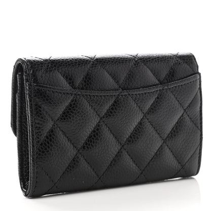 Chanel Caviar Quilted Flap Card Holder Wallet Black 3 of 9