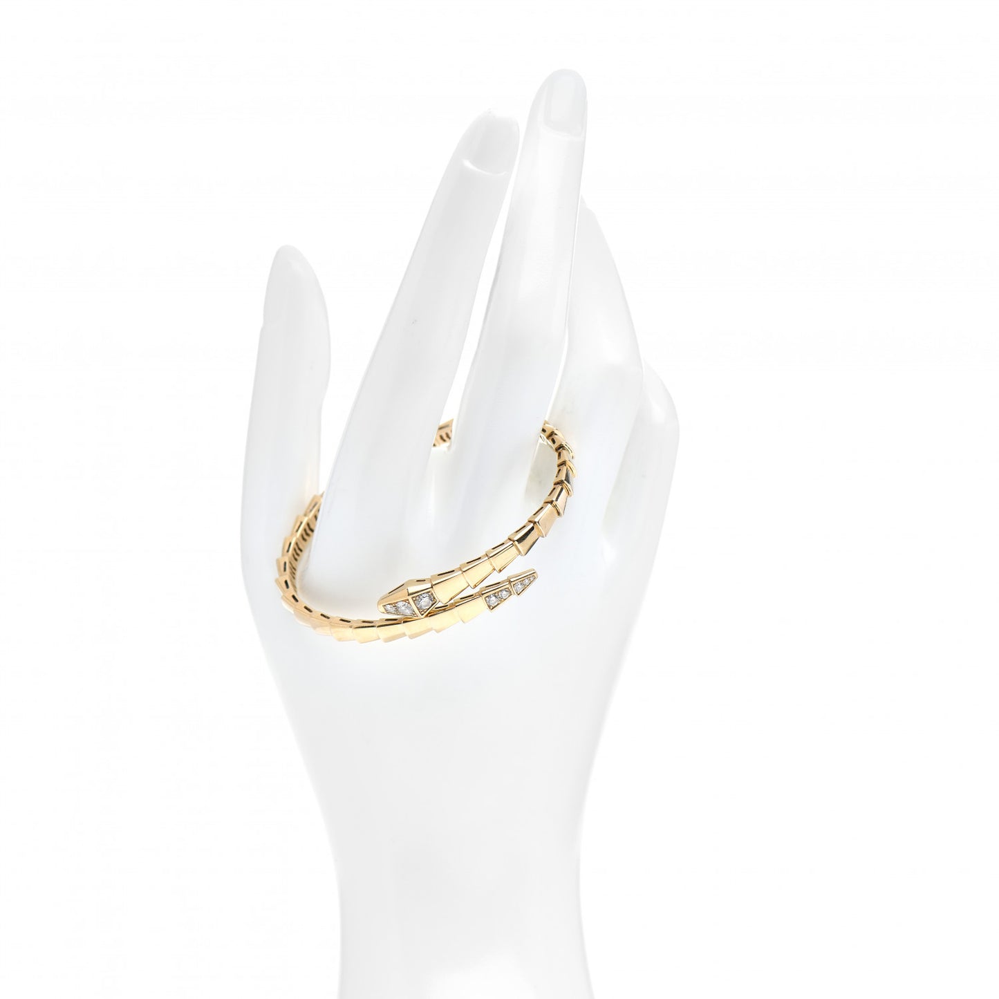 18K Yellow Gold Diamond Serpenti Viper Bracelet M