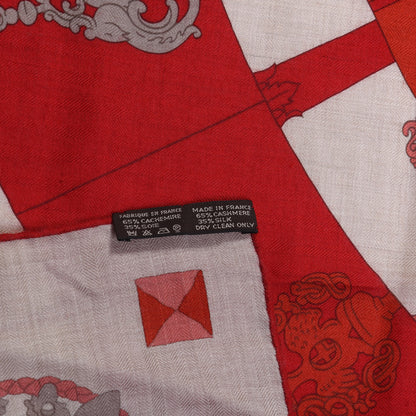 Hermes Cashmere Silk Tours De Cles Shawl 140 3 of 3