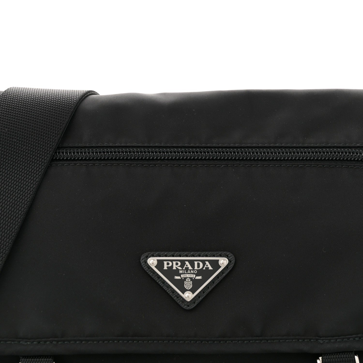 Prada Nylon Vela Double Snap Buckle Messenger Bag Black 7 of 9