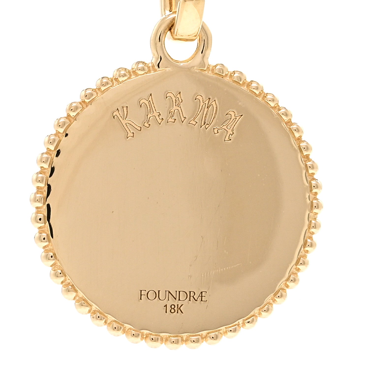 Foundrae 18K Yellow Gold Diamond Medium Karma Open Belcher Chain Necklace 4 of 6